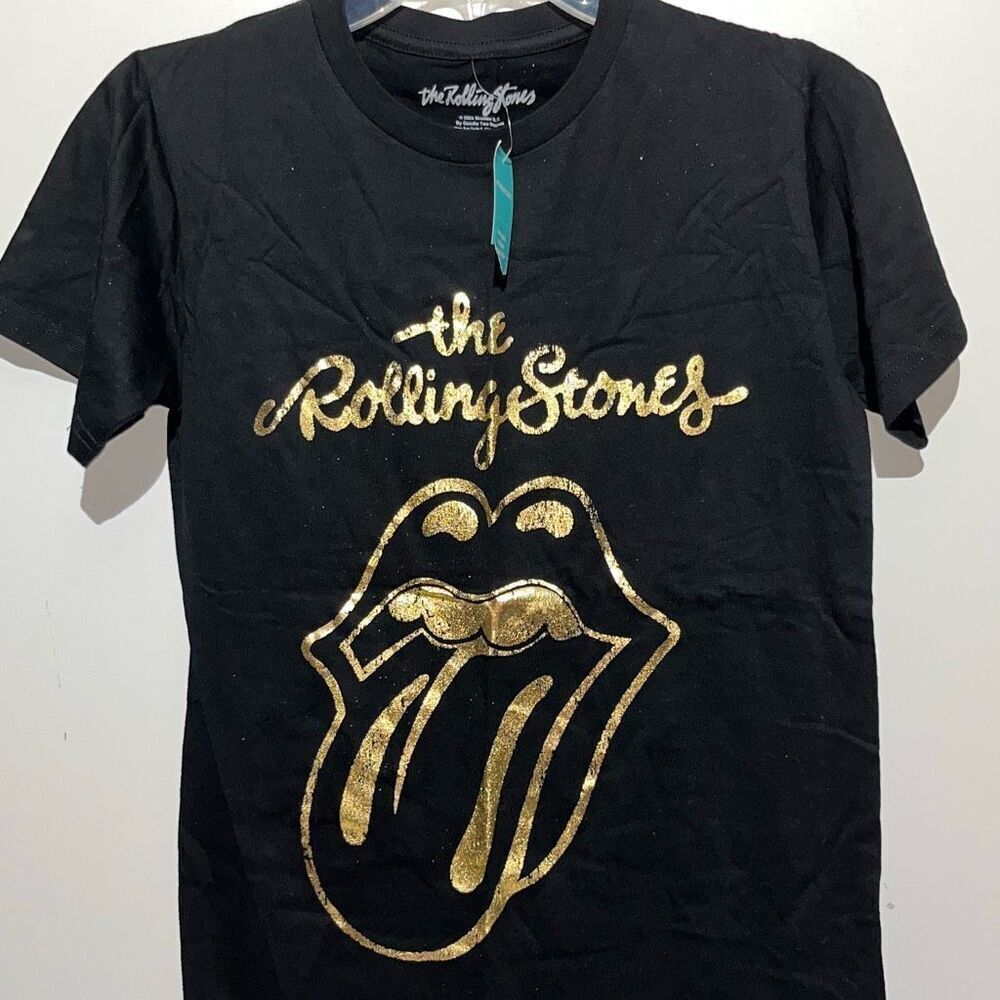 Maurices Women's Black Crew Neck Rolling‎ Stones Vintage Logo Graphic Tee XS NWT - Picture 3 of 7